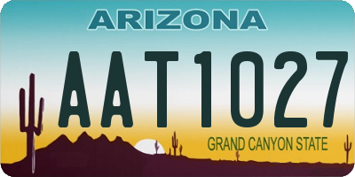 AZ license plate AAT1027