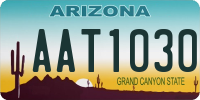 AZ license plate AAT1030