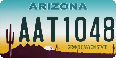 AZ license plate AAT1048