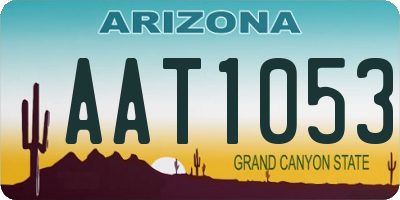 AZ license plate AAT1053