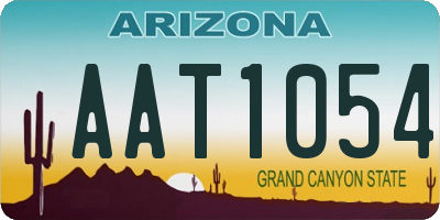 AZ license plate AAT1054