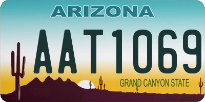 AZ license plate AAT1069