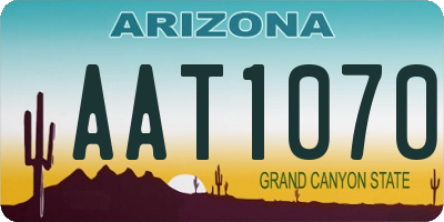 AZ license plate AAT1070