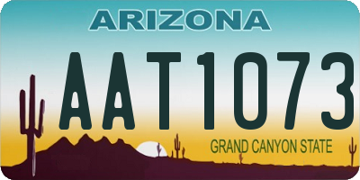 AZ license plate AAT1073
