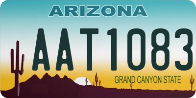 AZ license plate AAT1083