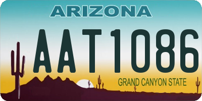 AZ license plate AAT1086