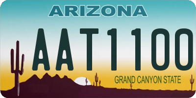 AZ license plate AAT1100