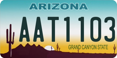 AZ license plate AAT1103