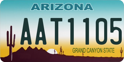 AZ license plate AAT1105