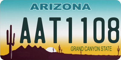 AZ license plate AAT1108