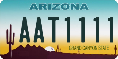 AZ license plate AAT1111