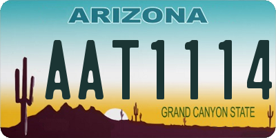 AZ license plate AAT1114