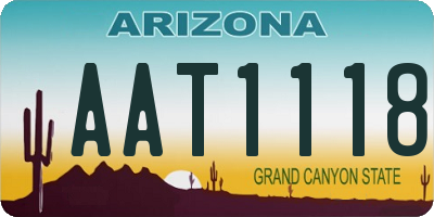 AZ license plate AAT1118