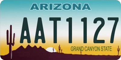 AZ license plate AAT1127