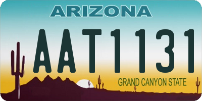 AZ license plate AAT1131