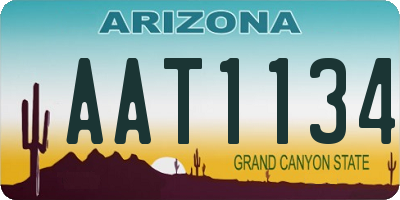 AZ license plate AAT1134