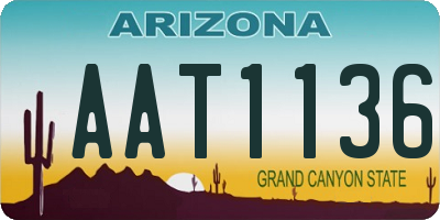 AZ license plate AAT1136