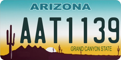 AZ license plate AAT1139