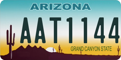 AZ license plate AAT1144