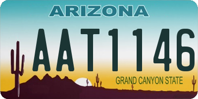 AZ license plate AAT1146