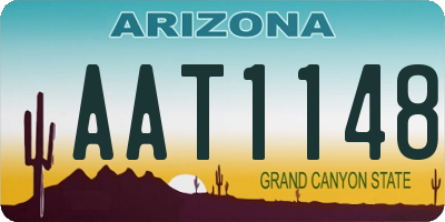 AZ license plate AAT1148