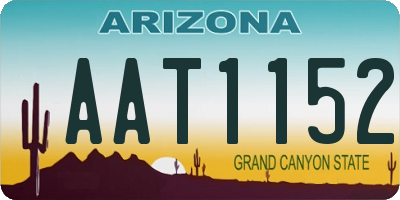AZ license plate AAT1152