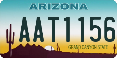 AZ license plate AAT1156