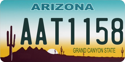 AZ license plate AAT1158