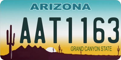 AZ license plate AAT1163