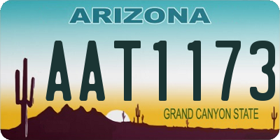 AZ license plate AAT1173