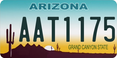 AZ license plate AAT1175