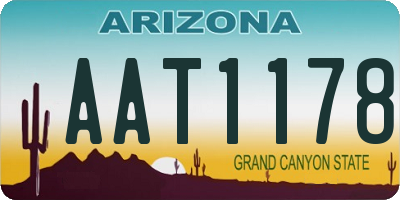 AZ license plate AAT1178