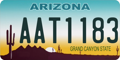 AZ license plate AAT1183