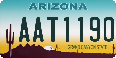 AZ license plate AAT1190