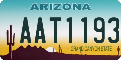 AZ license plate AAT1193
