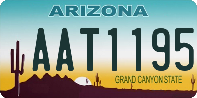 AZ license plate AAT1195