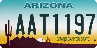 AZ license plate AAT1197