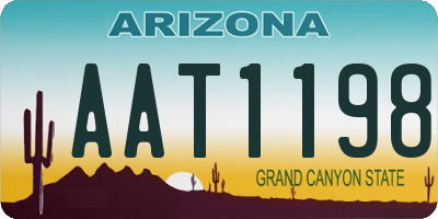 AZ license plate AAT1198