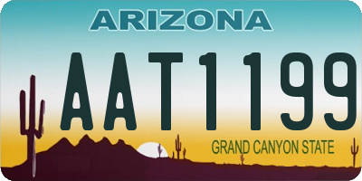 AZ license plate AAT1199