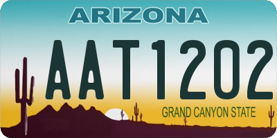 AZ license plate AAT1202