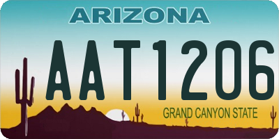 AZ license plate AAT1206