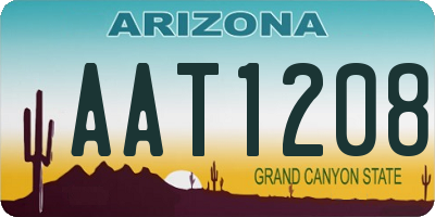 AZ license plate AAT1208