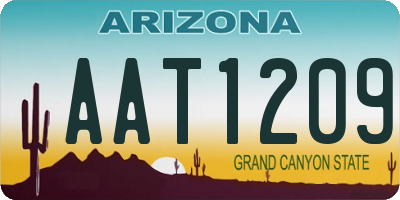 AZ license plate AAT1209