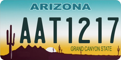 AZ license plate AAT1217