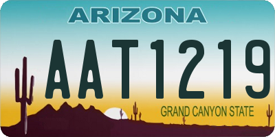 AZ license plate AAT1219