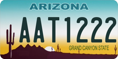AZ license plate AAT1222