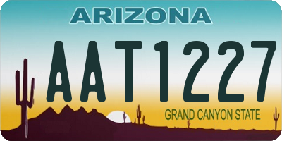 AZ license plate AAT1227