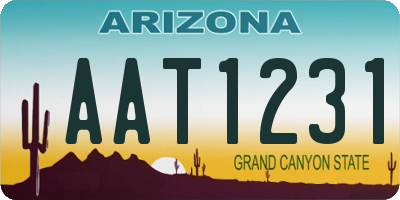 AZ license plate AAT1231