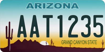 AZ license plate AAT1235
