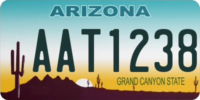 AZ license plate AAT1238